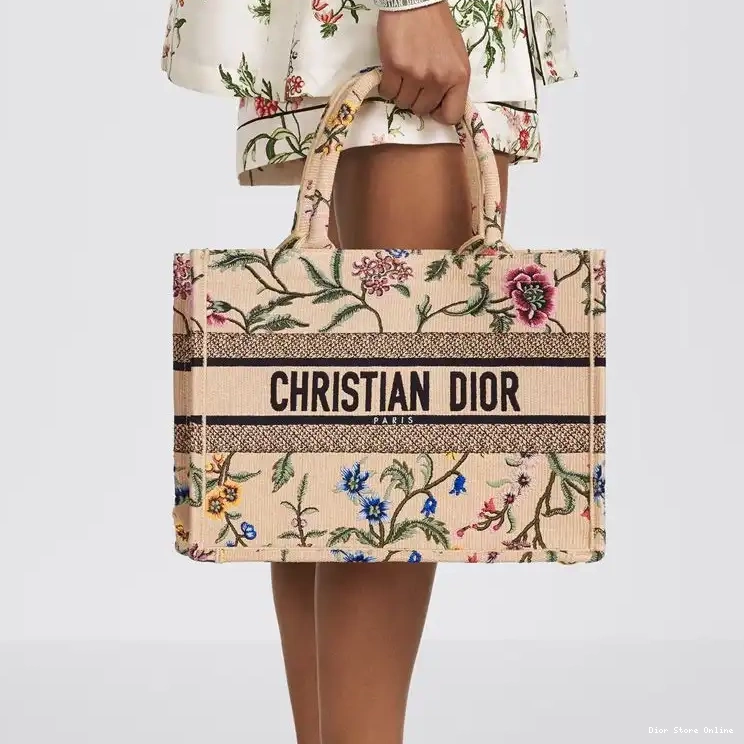 Cheap Canvas Tote Petites Book Beige Dior Fleurs Motif 0507 Hot Sale